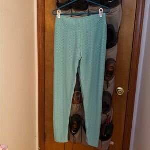 Mint Green Textured Leggings